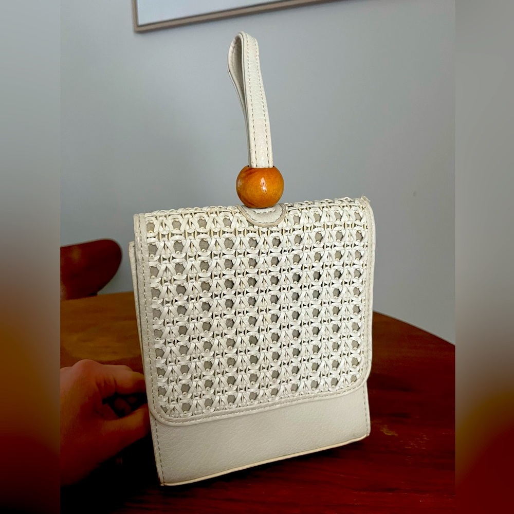 Anthropologie White Cutout Purse